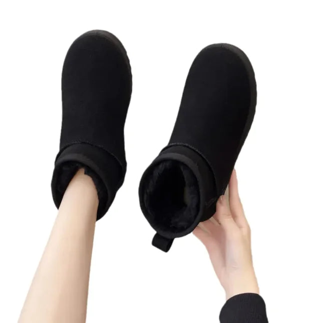 Women's Velvet Thermal Snow Boots with Thickened Cotton Lining