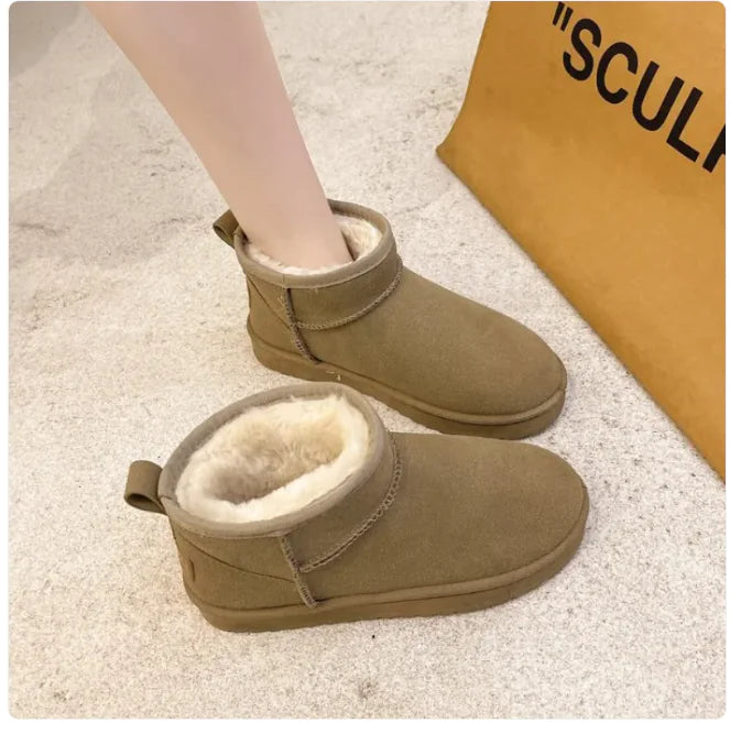 Women's Velvet Thermal Snow Boots with Thickened Cotton Lining