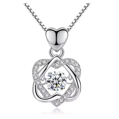 Smart Heart 925 Silver Plated Rose Gold Necklace