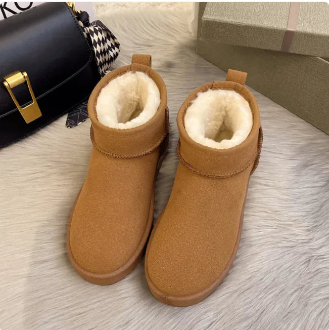 Women's Velvet Thermal Snow Boots with Thickened Cotton Lining